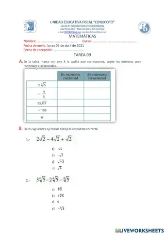 Números Irracionales