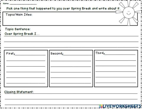 writing prompt - Spring Break