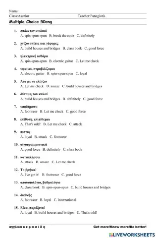 Asenior Worksheet 50