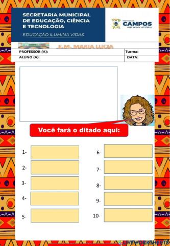 Ditado Dia do Índio