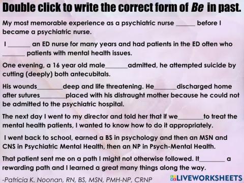 Was-were for Nursing