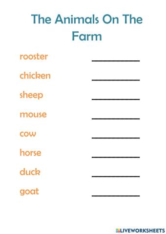 The Animals On The Farm. Plurals