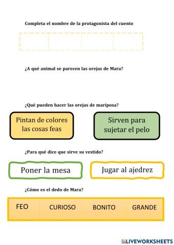 Cuento: -orejas de mariposa-