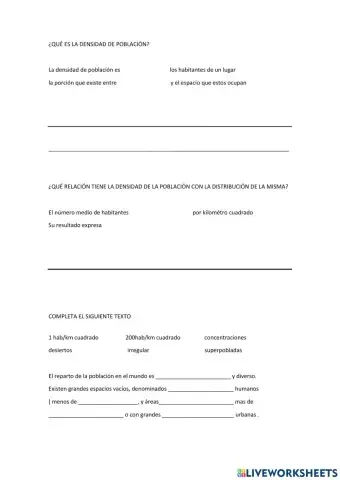 La densidad de población