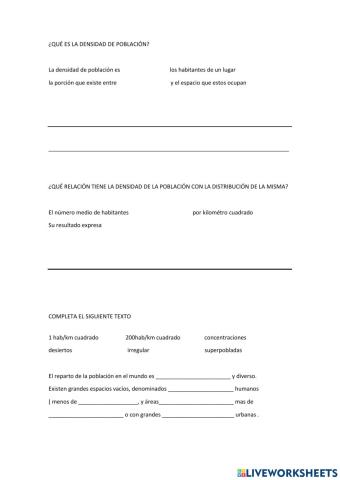 La densidad de población