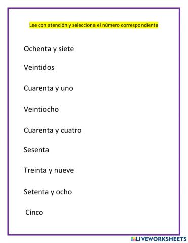 Escritura de números