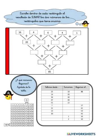 Numeración abn 1º primaria ficha 84
