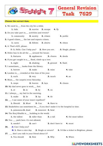 Spotlight 7 Task 7629