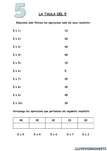 Taula del 5