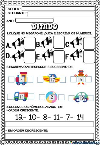 Ditado interativo NÚMEROS