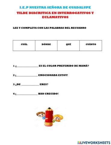 Tilde diacrítica en interrogativos y exclamativos