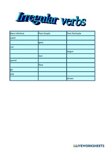 Irregular Verbs