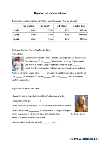 Negation mit nicht und kein-