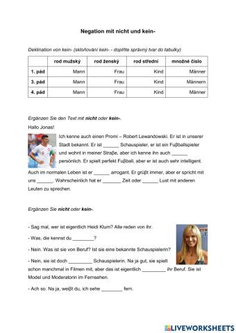 Negation mit nicht und kein-