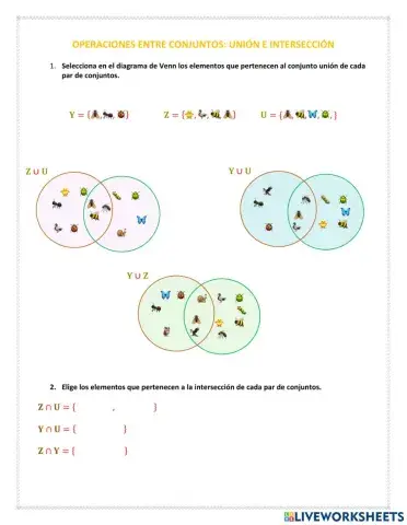 Operaciones entre conjuntos