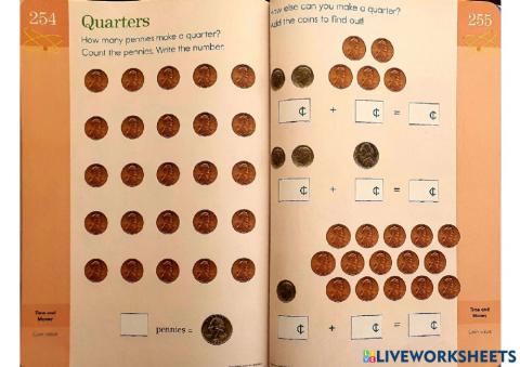 Counting Pennies, Nickels, Dimes, and Quarters
