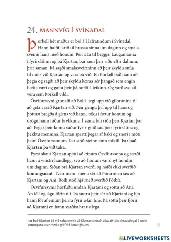 Hlustun, Laxdæla 24. kafli