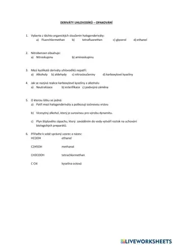 Deriváty uhlovodíků