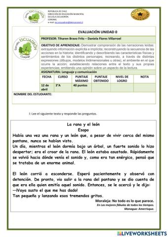 Evaluación unidad 0