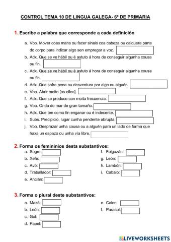 CONTROL TEMA 10 LINGUA GALEGA