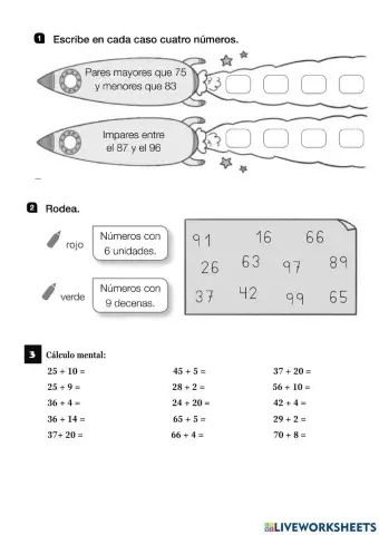 Numeración de dos cifras