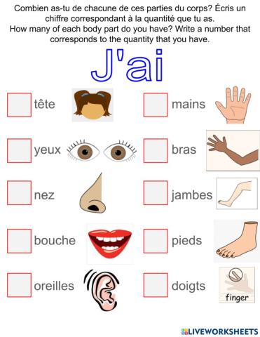 How many body parts?