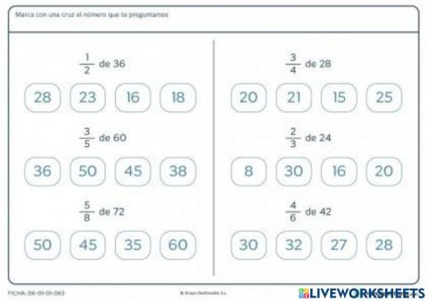 Fracción de un número