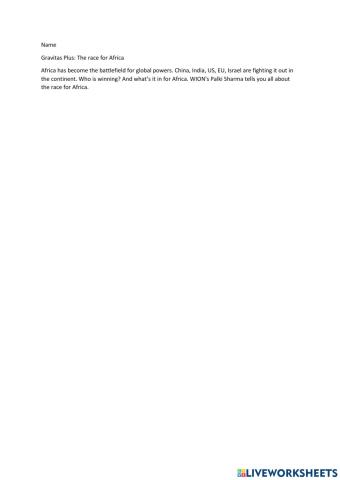 Gravitas Plus: The race for Africa