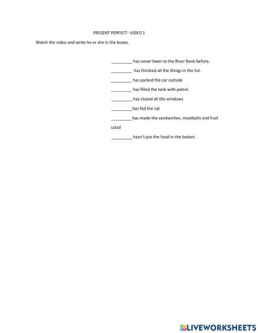 Present perfect video (To begin)