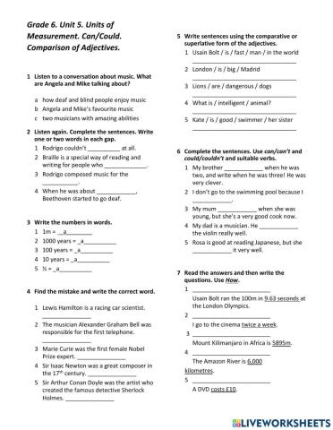 Grade 6. Unit 5. Units of Measurement.