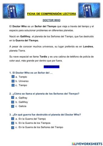 Ficha comprensión lectora