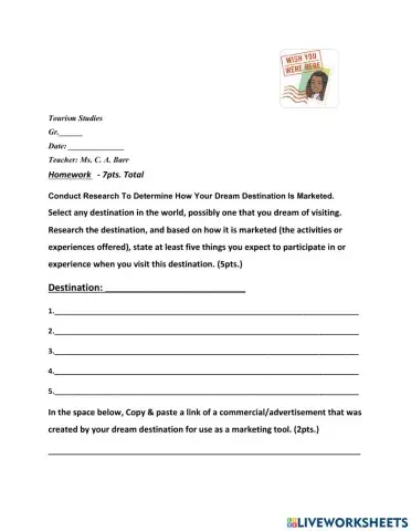 Tourism Product dream destination