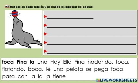 Fina la foca: Acomoda