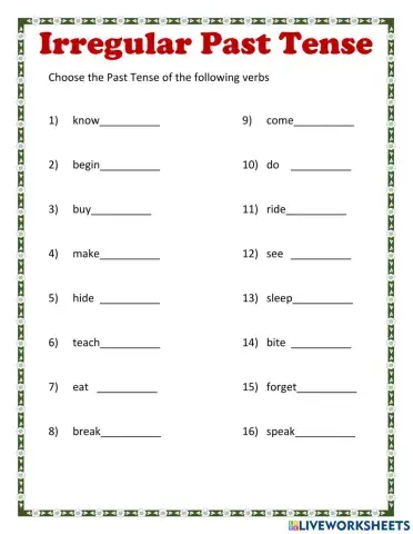 Irregular Past Tenses