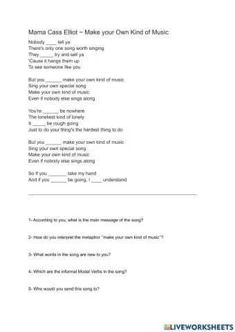 Listening - Modals - Make your Own Kind of Music.