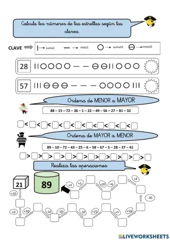 Numeración abn 1º primaria ficha 88