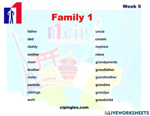 KIDS Vocabulary exam week 9