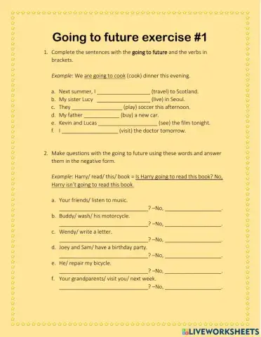 Going to future exercise 1