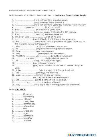 Present Perfect vs Past Simple