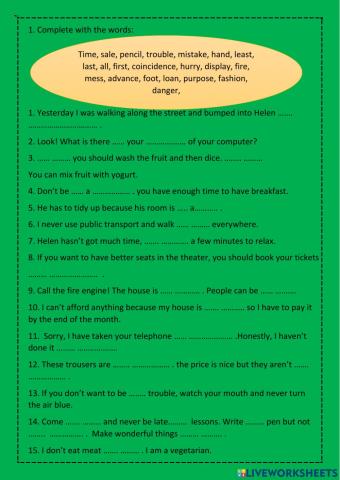 Phrases with prepositions