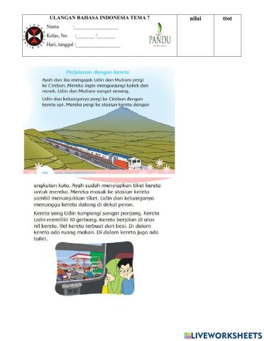 Ulangan B.Indonesia tema 7