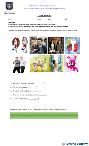 TAG QUESTIONS 10th GRADE