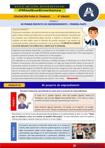Mi primer proyecto de emprendimiento