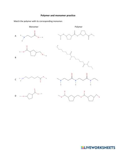 Polymer monomer condensation