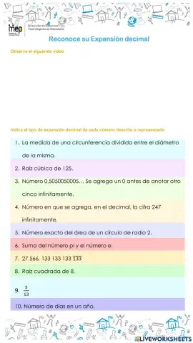 ¿Cómo es su expansión decimal?