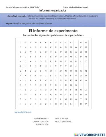 Informe de experimento