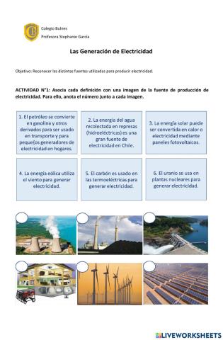 Las fuentes de generación de electricidad