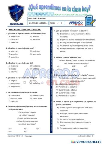 Prac. del adjetivo - Sec