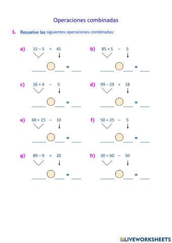 Operaciones combinadas