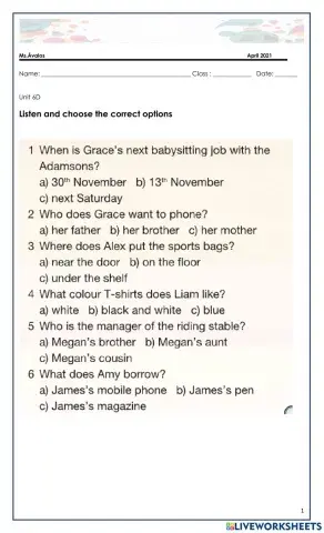 6º. unit 6D. ex. 5. opinions